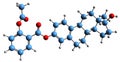 3D image of Estradiol acetylsalicylate skeletal formula Royalty Free Stock Photo