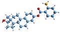 3D image of Estradiol anthranilate skeletal formula Royalty Free Stock Photo