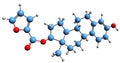 3D image of Estradiol furoate skeletal formula Royalty Free Stock Photo