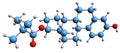3D image of Estradiol pivalate skeletal formula