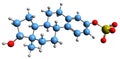 3D image of Estradiol sulfate skeletal formula Royalty Free Stock Photo