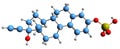 3D image of Ethinylestradiol sulfate skeletal formula