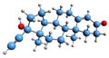 3D image of Ethisterone skeletal formula