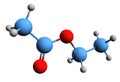 3D image of ethyl acetate skeletal formula