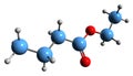 3D image of Ethyl butyrate skeletal formula