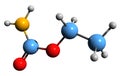 3D image of Ethyl carbamate skeletal formula