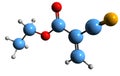 3D image of Ethyl cyanoacrylate skeletal formula