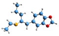 3D image of Ethyl-K skeletal formula