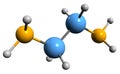 3D image of Ethylenediamine skeletal formula