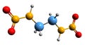 3D image of Ethylenedinitramine skeletal formula Royalty Free Stock Photo