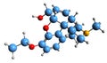 3D image of Ethylmorphine skeletal formula