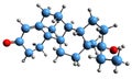 3D image of Ethyltestosterone skeletal formula