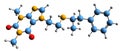 3D image of Fenethylline skeletal formula Royalty Free Stock Photo