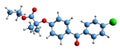 3D image of Fenofibrate skeletal formula Royalty Free Stock Photo