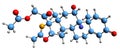 3D image of Fluazacort skeletal formula