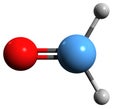 3D image of Formaldehyde skeletal formula Royalty Free Stock Photo
