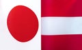 3D image fragments of national flags of Japan and Austria