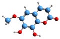 3D image of Fraxetin skeletal formula