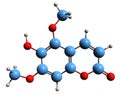 3D image of Fraxinol skeletal formula