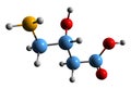 3D image of gamma-Amino-beta-hydroxybutyric acid skeletal formula