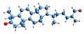 3D image of Ganoderol skeletal formula Royalty Free Stock Photo