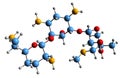 3D image of Gentamicin skeletal formula Royalty Free Stock Photo