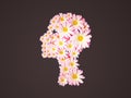 3d image of girl flower head