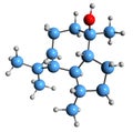 3D image of Globulol skeletal formula Royalty Free Stock Photo
