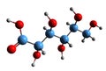 3D image of Gluconic acid skeletal formula