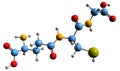 3D image of Glutathione skeletal formula Royalty Free Stock Photo