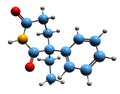 3D image of Glutethimide skeletal formula