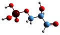 3D image of Glyceraldehyde 3-phosphate skeletal formula Royalty Free Stock Photo