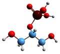 3D image of Glycerol 2-phosphate skeletal formula Royalty Free Stock Photo