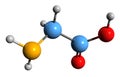 3D image of Glycine skeletal formula