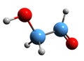 3D image of Glycolaldehyde skeletal formula