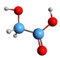 3D image of Glycolic acid skeletal formula