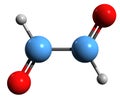 3D image of Glyoxal skeletal formula Royalty Free Stock Photo