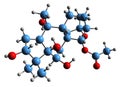 3D image of Grayanotoxin I skeletal formula Royalty Free Stock Photo