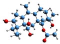 3D image of Grayanotoxin IV skeletal formula Royalty Free Stock Photo