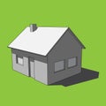 3D image - grayscale simple isolated house
