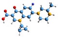 3D image of Grepafloxacin skeletal formula