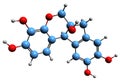 3D image of Haematoxylin skeletal formula Royalty Free Stock Photo