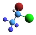 3D image of halothane skeletal formula