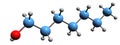 3D image of Heptanol skeletal formula Royalty Free Stock Photo