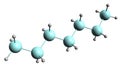 3D image of Heptasilane skeletal formula Royalty Free Stock Photo
