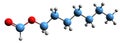 3D image of Heptyl formate skeletal formula Royalty Free Stock Photo