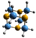 3D image of Hexamethylenetetramine skeletal formula