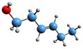 3D image of Hexenol skeletal formula