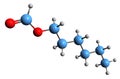 3D image of hexyl formate skeletal formula Royalty Free Stock Photo