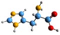 3D image of Histidine skeletal formula